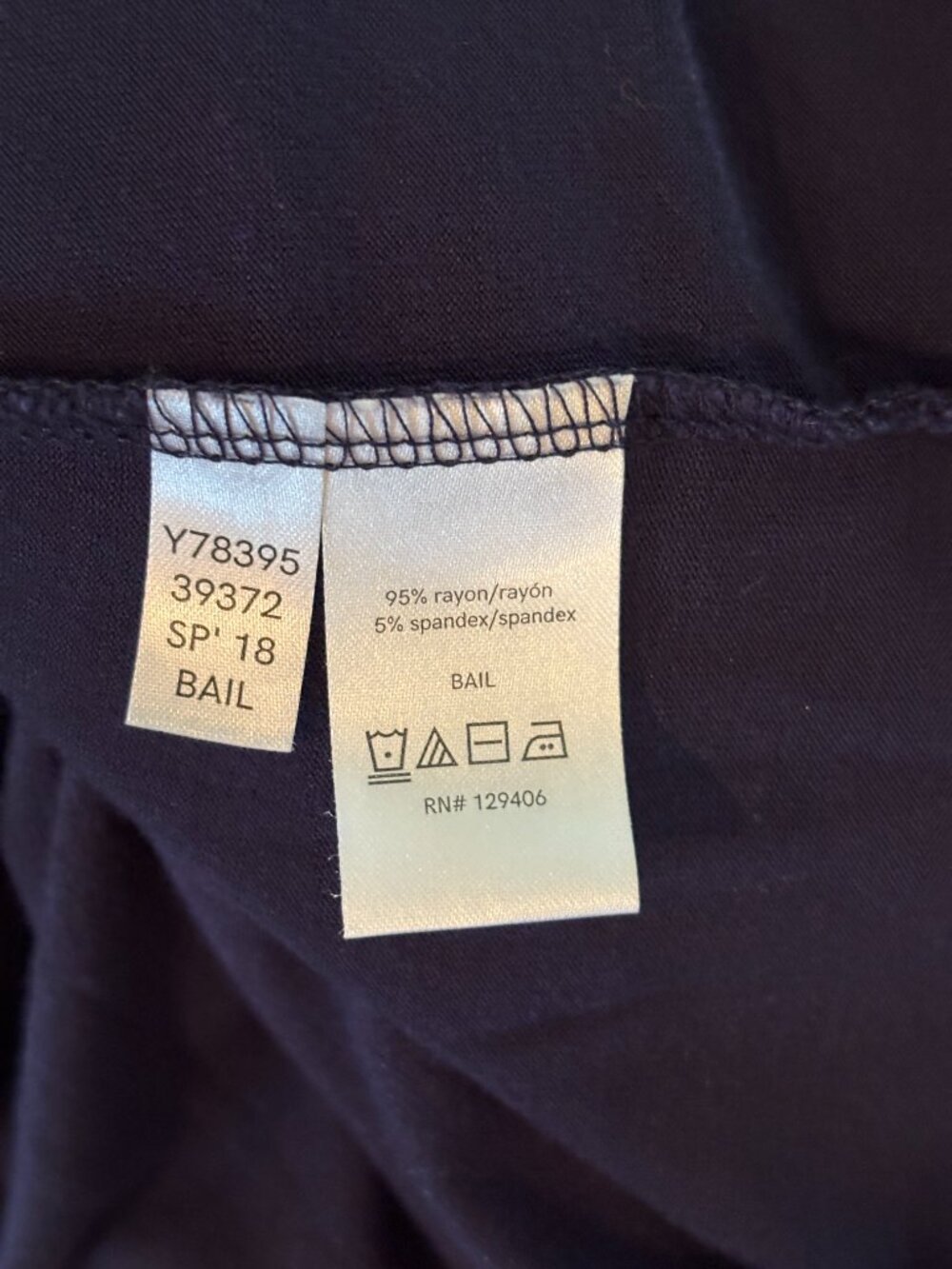 Venus Navy Smocked Knit Dress Medium Like New - Picture 5 of 6